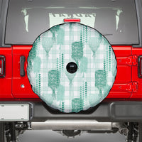 Aloha Hawaii Vintage Kahili Pa'a Lima Spare Tire Cover Palaka Print Mossy Teal
