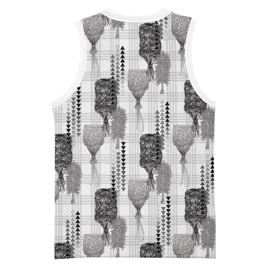 Aloha Hawaii Vintage Kahili Pa'a Lima Basketball Jersey Palaka Print Hinahina