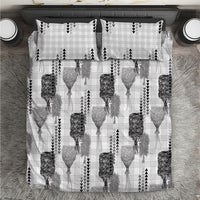 Aloha Hawaii Vintage Kahili Pa'a Lima Bedding Set Palaka Print Hinahina