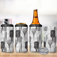 Aloha Hawaii Vintage Kahili Pa'a Lima 4 in 1 Can Cooler Tumbler Palaka Print Hinahina