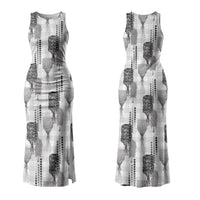 Aloha Hawaii Vintage Kahili Pa'a Lima Couples Matching Tank Maxi Dress and Long Sleeve Button Shirt Palaka Print Hinahina
