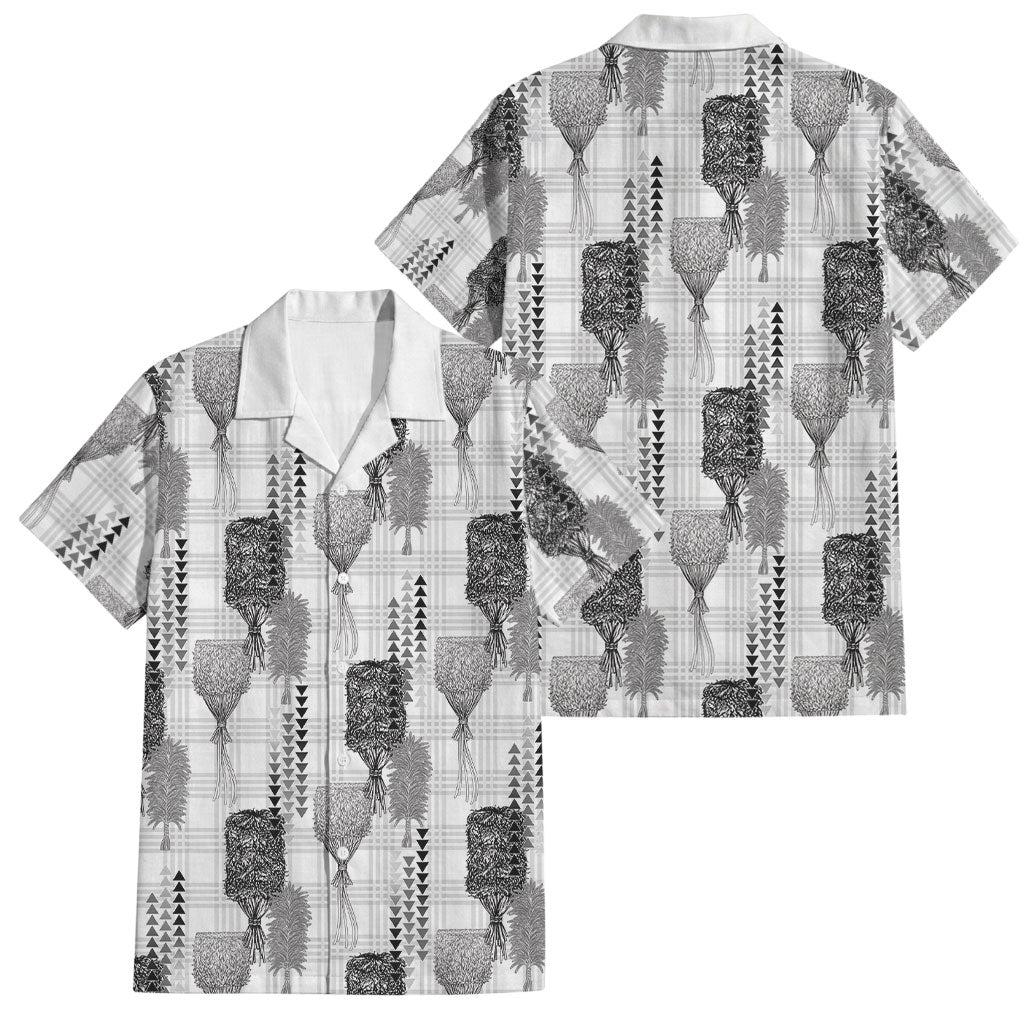 Aloha Hawaii Vintage Kahili Pa'a Lima Family Matching Mermaid Dress and Hawaiian Shirt Palaka Print Hinahina