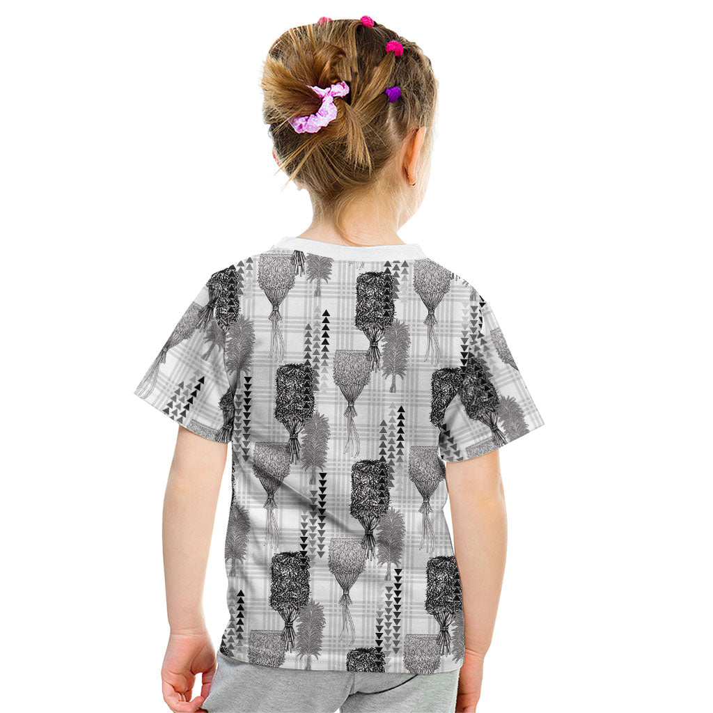 Aloha Hawaii Vintage Kahili Pa'a Lima Kid T Shirt Palaka Print Hinahina