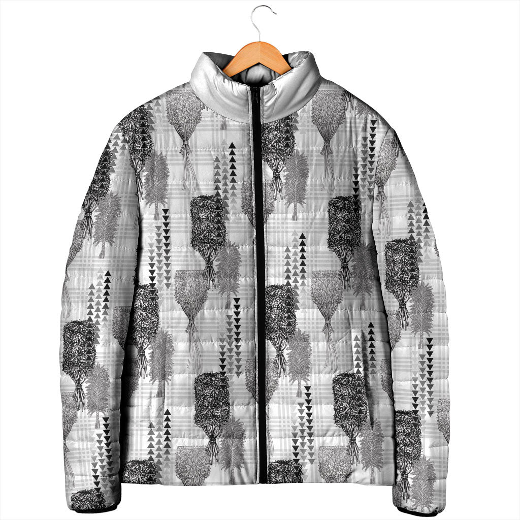 Aloha Hawaii Vintage Kahili Pa'a Lima Padded Jacket Palaka Print Hinahina