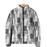 Aloha Hawaii Vintage Kahili Pa'a Lima Padded Jacket Palaka Print Hinahina