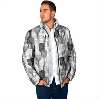 Aloha Hawaii Vintage Kahili Pa'a Lima Padded Jacket Palaka Print Hinahina
