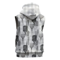 Aloha Hawaii Vintage Kahili Pa'a Lima Sleeveless Zip Hoodie Palaka Print Hinahina
