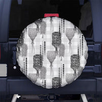Aloha Hawaii Vintage Kahili Pa'a Lima Spare Tire Cover Palaka Print Hinahina
