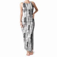 Aloha Hawaii Vintage Kahili Pa'a Lima Tank Maxi Dress Palaka Print Hinahina