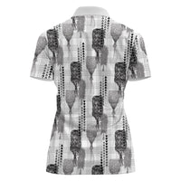 Aloha Hawaii Vintage Kahili Pa'a Lima Women Polo Shirt Palaka Print Hinahina