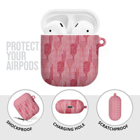 Aloha Hawaii Vintage Kahili Pa'a Lima AirPods Case Palaka Print Berry Pink