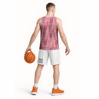 Aloha Hawaii Vintage Kahili Pa'a Lima Basketball Jersey Palaka Print Berry Pink
