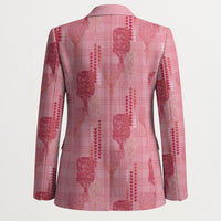 Aloha Hawaii Vintage Kahili Pa'a Lima Blazer Palaka Print Berry Pink