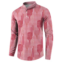 Aloha Hawaii Vintage Kahili Pa'a Lima Button Sweatshirt Palaka Print Berry Pink