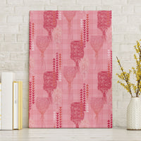 Aloha Hawaii Vintage Kahili Pa'a Lima Canvas Wall Art Palaka Print Berry Pink