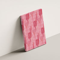 Aloha Hawaii Vintage Kahili Pa'a Lima Canvas Wall Art Palaka Print Berry Pink