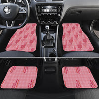 Aloha Hawaii Vintage Kahili Pa'a Lima Car Mats Palaka Print Berry Pink