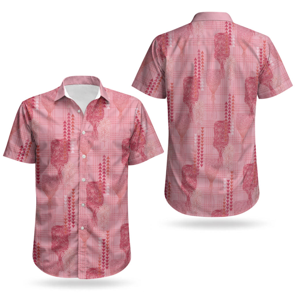 Aloha Hawaii Vintage Kahili Pa'a Lima Couples Matching Summer Maxi Dress and Hawaiian Shirt Palaka Print Berry Pink