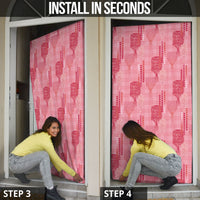 Aloha Hawaii Vintage Kahili Pa'a Lima Door Cover Palaka Print Berry Pink