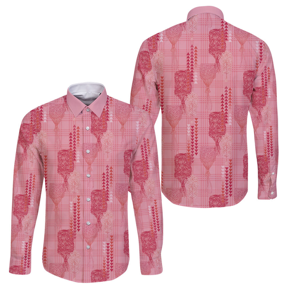 Aloha Hawaii Vintage Kahili Pa'a Lima Family Matching Mermaid Dress and Hawaiian Shirt Palaka Print Berry Pink