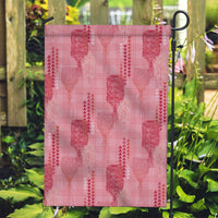 Aloha Hawaii Vintage Kahili Pa'a Lima Garden Flag Palaka Print Berry Pink