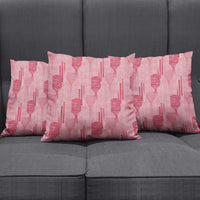 Aloha Hawaii Vintage Kahili Pa'a Lima Pillow Cover Palaka Print Berry Pink