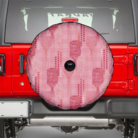Aloha Hawaii Vintage Kahili Pa'a Lima Spare Tire Cover Palaka Print Berry Pink