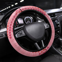 Aloha Hawaii Vintage Kahili Pa'a Lima Steering Wheel Cover Palaka Print Berry Pink