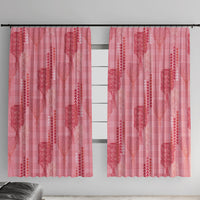 Aloha Hawaii Vintage Kahili Pa'a Lima Window Curtain Palaka Print Berry Pink