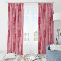 Aloha Hawaii Vintage Kahili Pa'a Lima Window Curtain Palaka Print Berry Pink