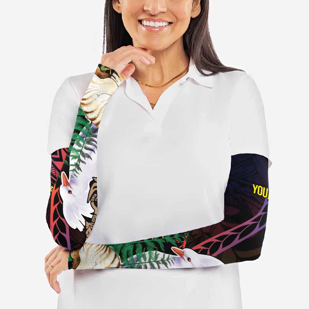 New Caledonia Kanaky Personalized Arm Sleeves Kagu Bird Emblem - Polynesian Pride