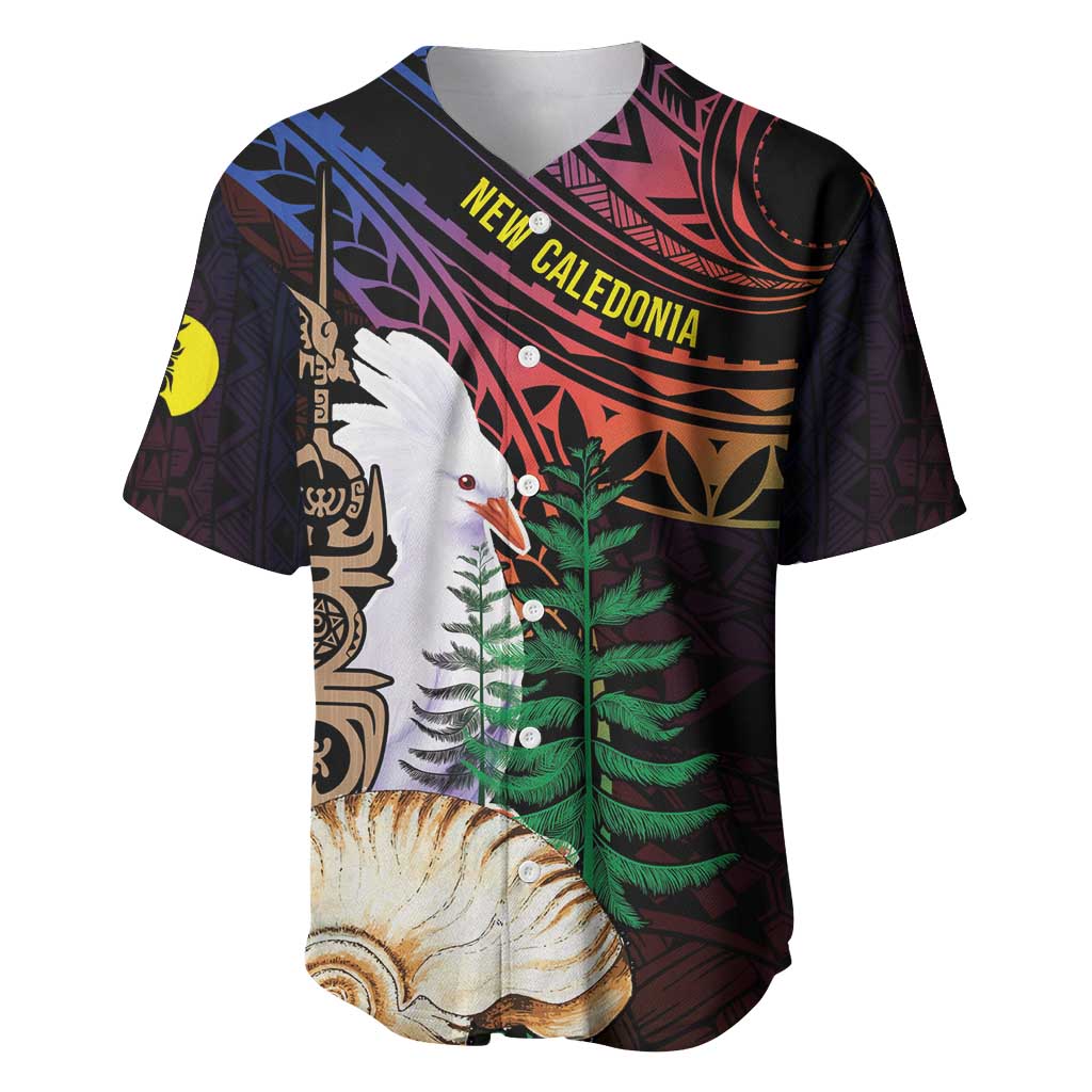 New Caledonia Kanaky Personalized Baseball Jersey Kagu Bird Emblem - Polynesian Pride