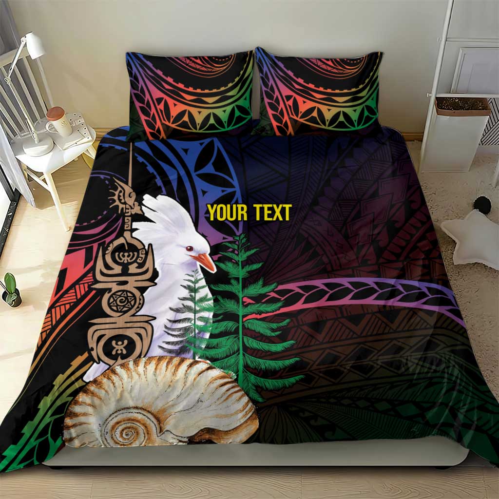 New Caledonia Kanaky Personalized Bedding Set Kagu Bird Emblem - Polynesian Pride