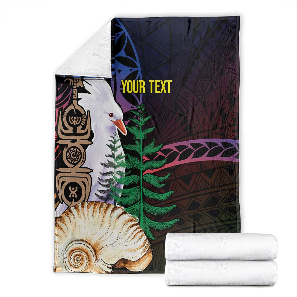 New Caledonia Kanaky Personalized Blanket Kagu Bird Emblem - Polynesian Pride