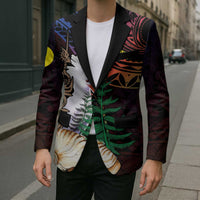 New Caledonia Kanaky Personalized Blazer Kagu Bird Emblem - Polynesian Pride