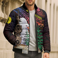 New Caledonia Kanaky Personalized Bomber Puffer Jacket Kagu Bird Emblem - Polynesian Pride