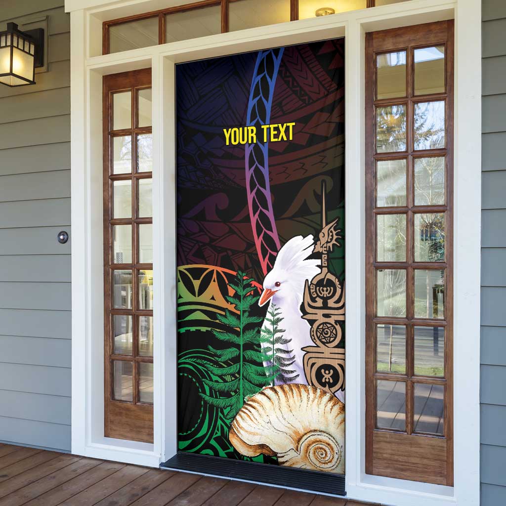 New Caledonia Kanaky Personalized Door Cover Kagu Bird Emblem - Polynesian Pride