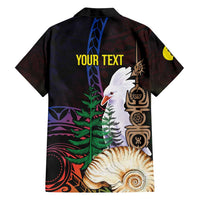 New Caledonia Kanaky Personalized Family Matching Long Sleeve Bodycon Dress and Hawaiian Shirt Kagu Bird Emblem - Polynesian Pride