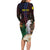 New Caledonia Kanaky Personalized Family Matching Long Sleeve Bodycon Dress and Hawaiian Shirt Kagu Bird Emblem - Polynesian Pride