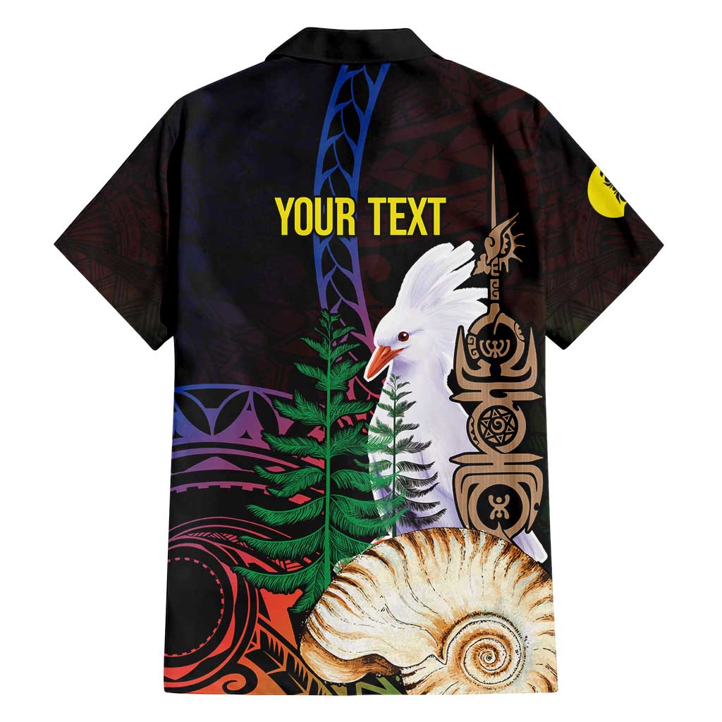 New Caledonia Kanaky Personalized Family Matching Puletasi and Hawaiian Shirt Kagu Bird Emblem - Polynesian Pride