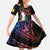 New Caledonia Kanaky Personalized Family Matching Short Sleeve Bodycon Dress and Hawaiian Shirt Kagu Bird Emblem - Polynesian Pride