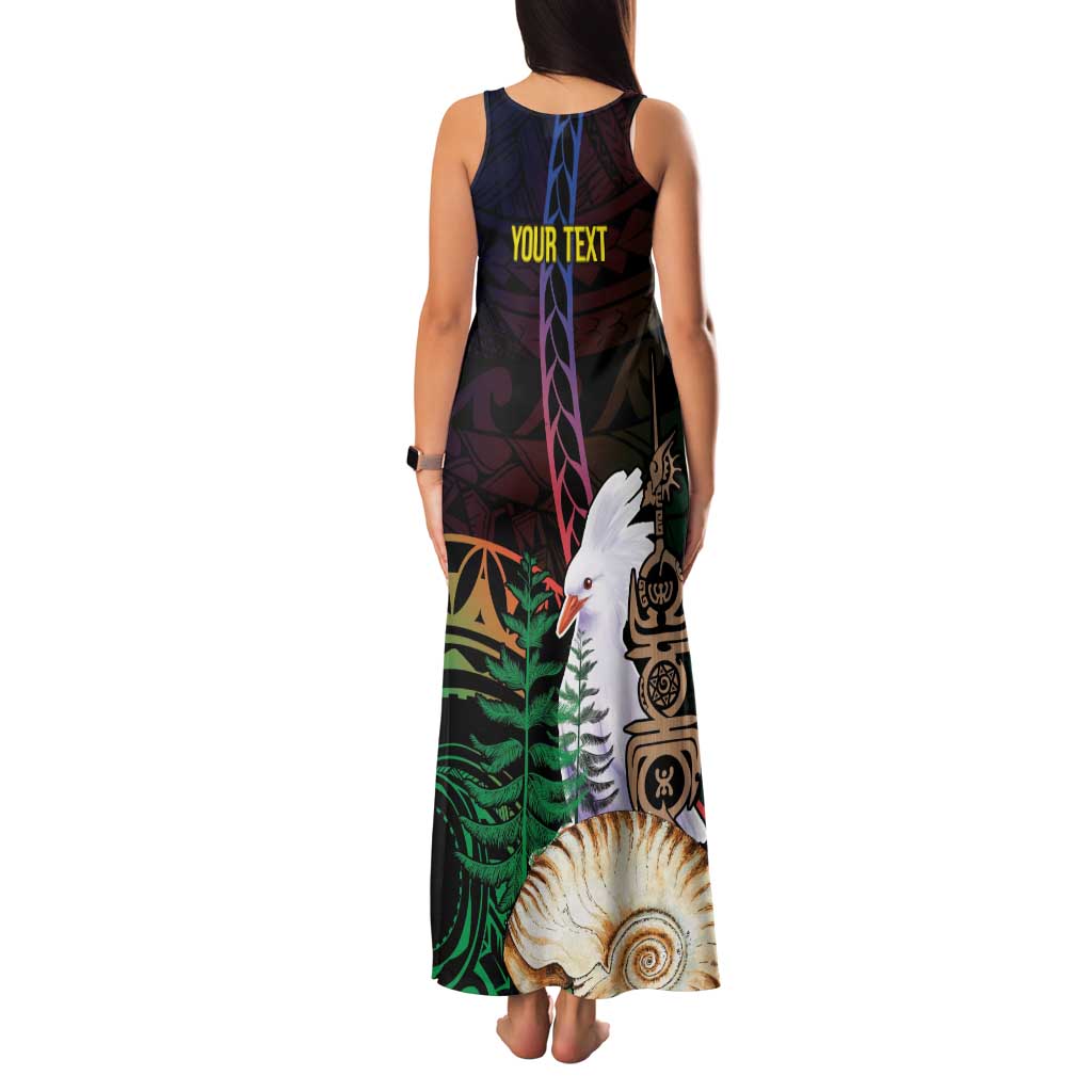 New Caledonia Kanaky Personalized Family Matching Tank Maxi Dress and Hawaiian Shirt Kagu Bird Emblem - Polynesian Pride