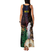 New Caledonia Kanaky Personalized Family Matching Tank Maxi Dress and Hawaiian Shirt Kagu Bird Emblem - Polynesian Pride