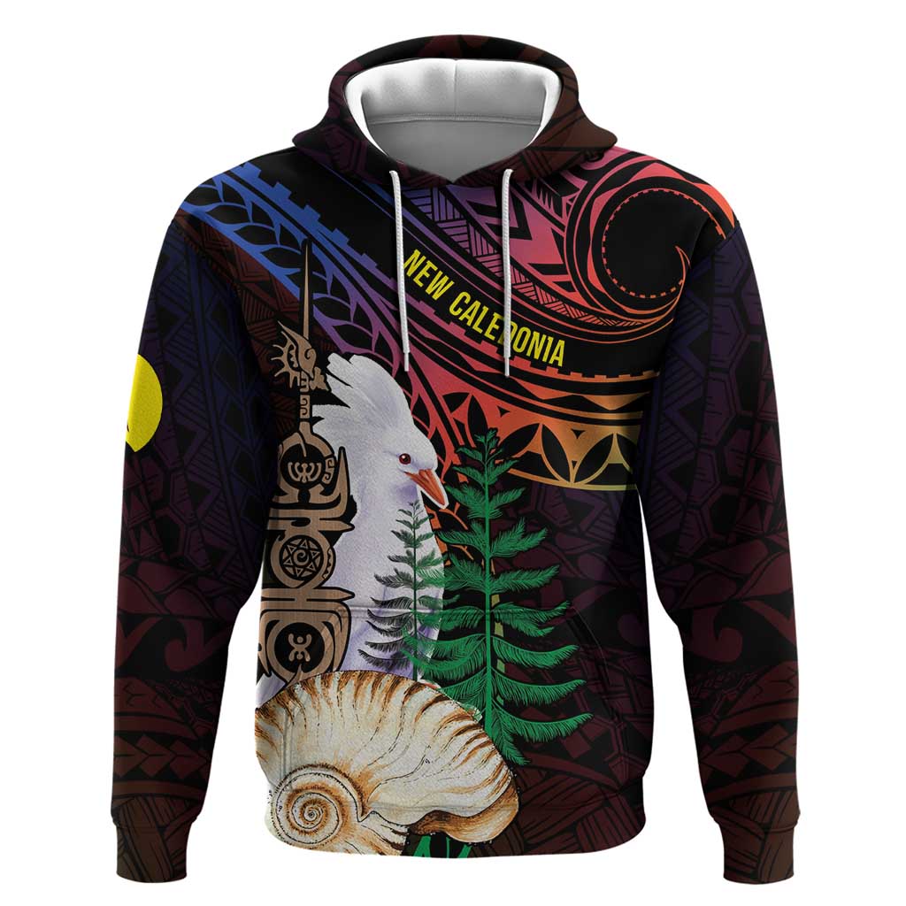New Caledonia Kanaky Personalized Hoodie Kagu Bird Emblem - Polynesian Pride