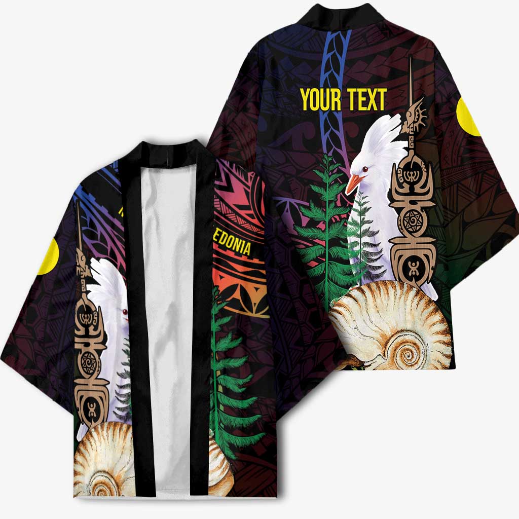New Caledonia Kanaky Personalized Kimono Kagu Bird Emblem - Polynesian Pride
