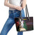 New Caledonia Kanaky Personalized Leather Tote Bag Kagu Bird Emblem - Polynesian Pride