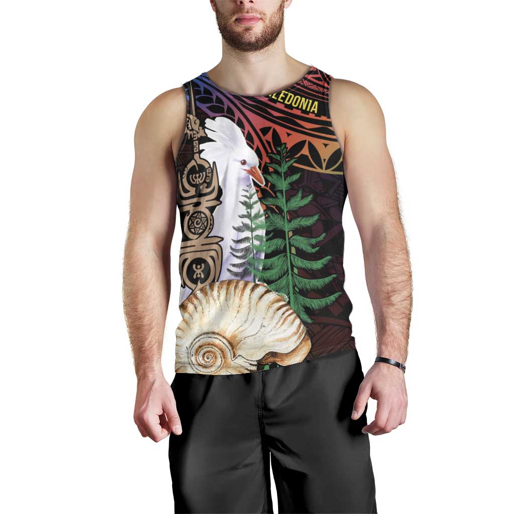 New Caledonia Kanaky Personalized Men Tank Top Kagu Bird Emblem - Polynesian Pride