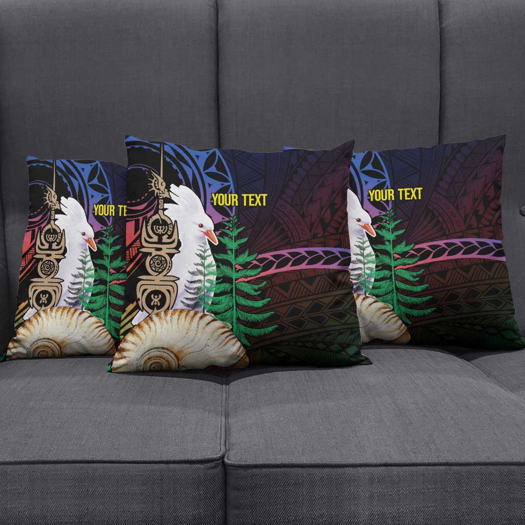 New Caledonia Kanaky Personalized Pillow Cover Kagu Bird Emblem - Polynesian Pride