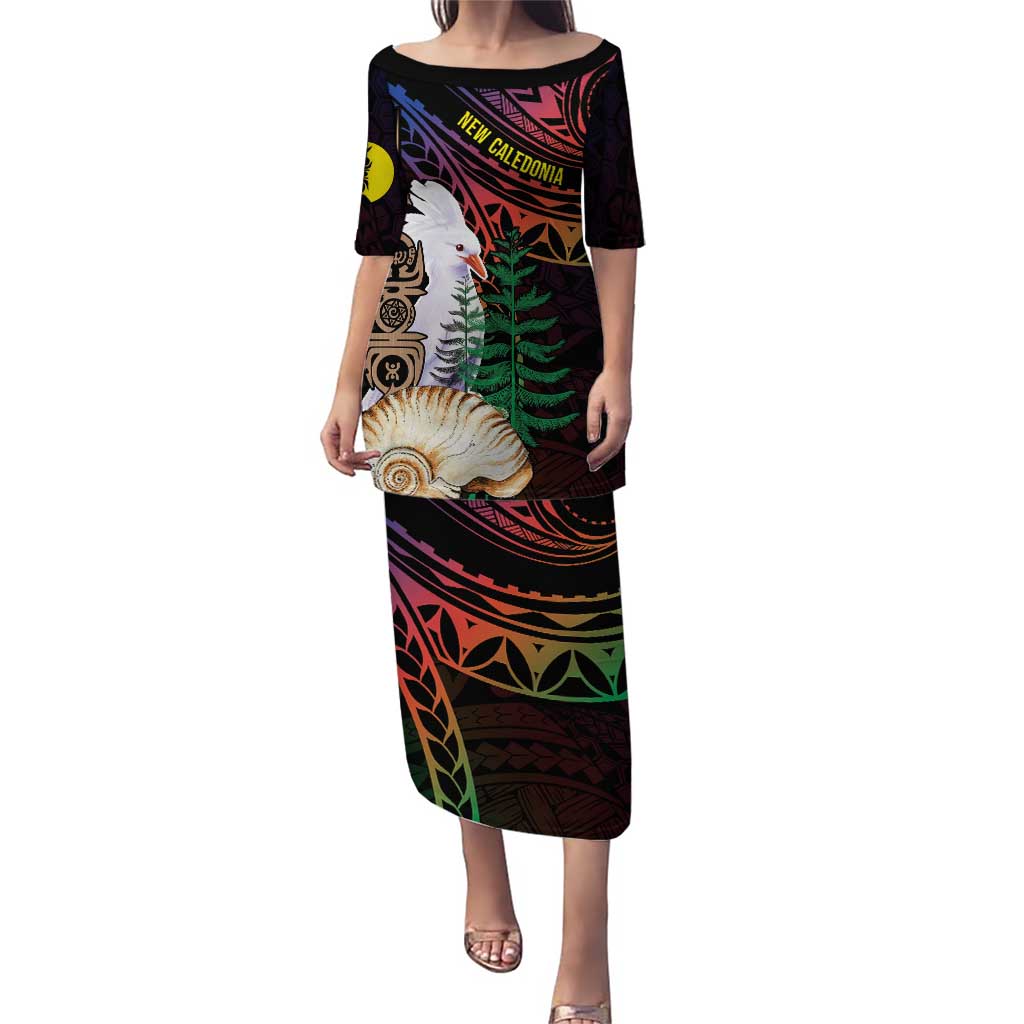 New Caledonia Kanaky Personalized Puletasi Kagu Bird Emblem - Polynesian Pride