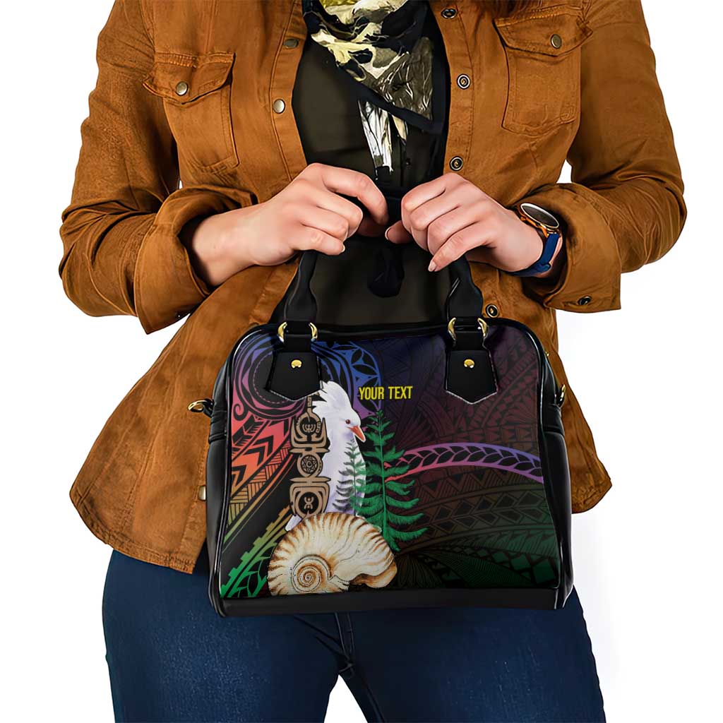 New Caledonia Kanaky Personalized Shoulder Handbag Kagu Bird Emblem - Polynesian Pride
